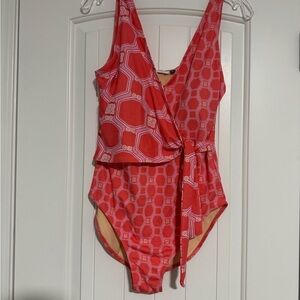 Cabana Life Red Geometric One Piece Swimsuit